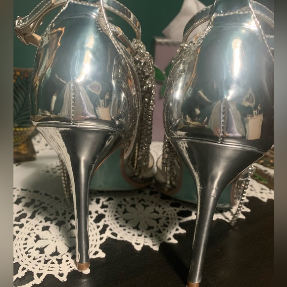 Blue by Betsey Johnson Maze Rhinestone heels Size 7 Glamorous Pinup /Burlesque - Picture 5 of 8